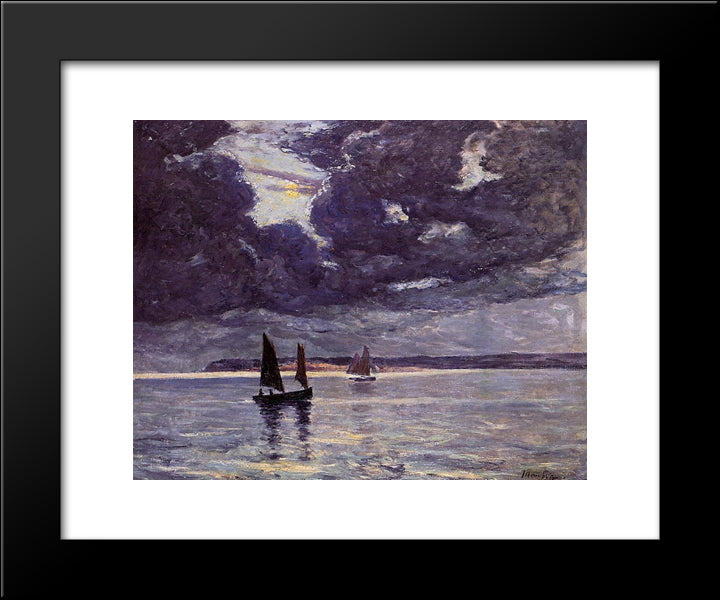 The Return Of The Fishing Boats 20x24 Black Modern Wood Framed Art Print Poster by Maufra, Maxime