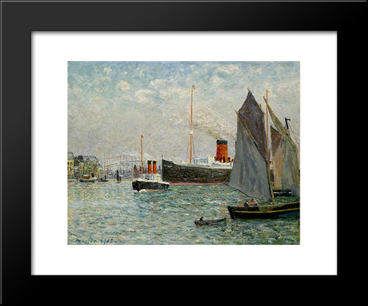 The Transatlantic Leaving Port 20x24 Black Modern Wood Framed Art Print Poster by Maufra, Maxime