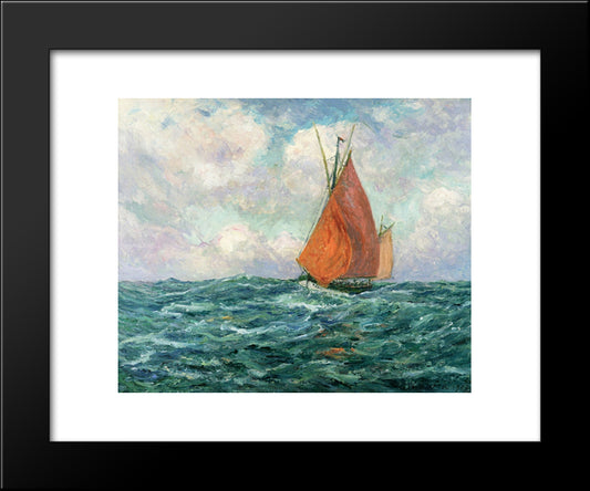 Tuna Boat At Sea 20x24 Black Modern Wood Framed Art Print Poster by Maufra, Maxime