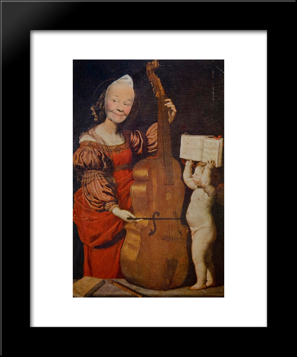 Ridiculous Portrait (Cello, Cherub) 20x24 Black Modern Wood Framed Art Print Poster by Wilson, May