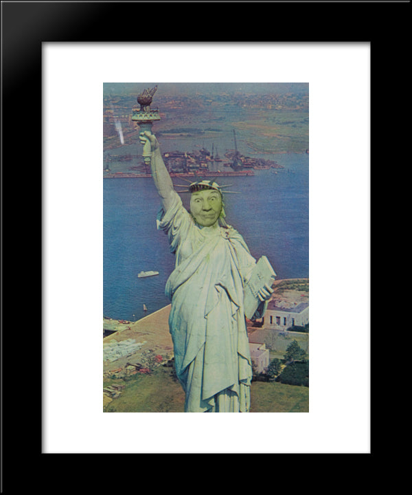 Ridiculous Portrait (Statue Of Liberty) 20x24 Black Modern Wood Framed Art Print Poster by Wilson, May