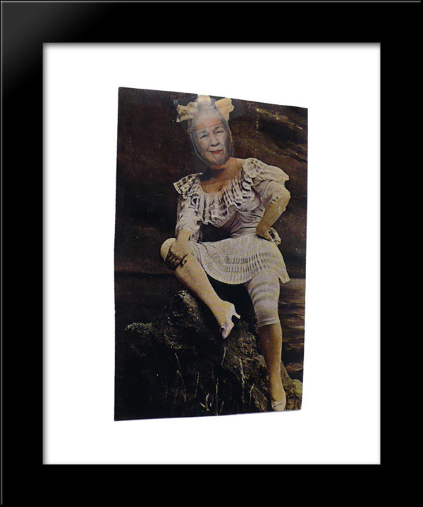Ridiculous Portrait (Woman In A Bathing Costume) 20x24 Black Modern Wood Framed Art Print Poster by Wilson, May