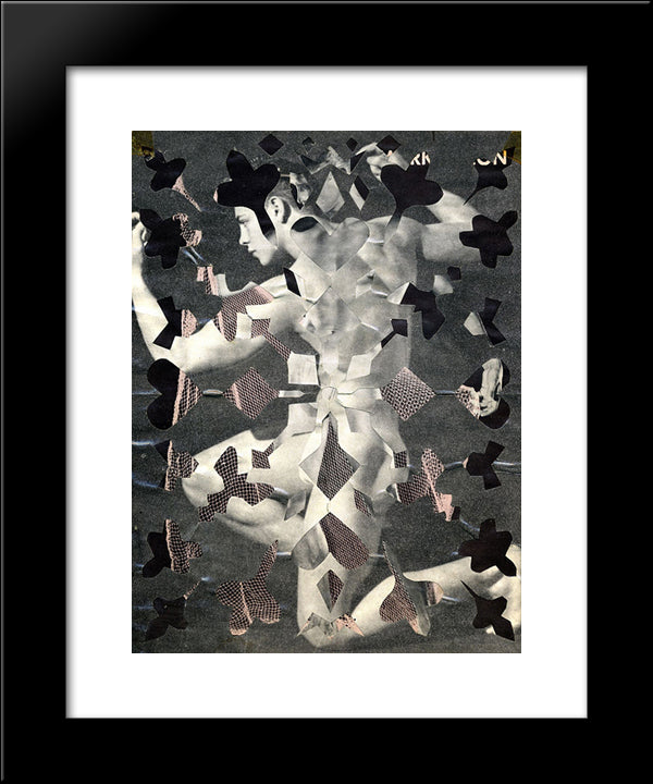Snowflake Series (Pink Netting) 20x24 Black Modern Wood Framed Art Print Poster by Wilson, May