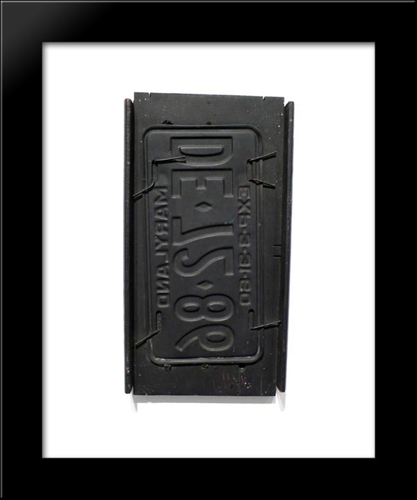Untitled (Black License Plate) 20x24 Black Modern Wood Framed Art Print Poster by Wilson, May