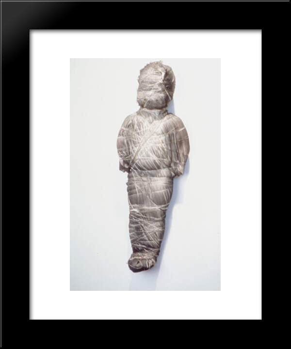 Untitled (Doll Wrapped In Gray Fabris) 20x24 Black Modern Wood Framed Art Print Poster by Wilson, May