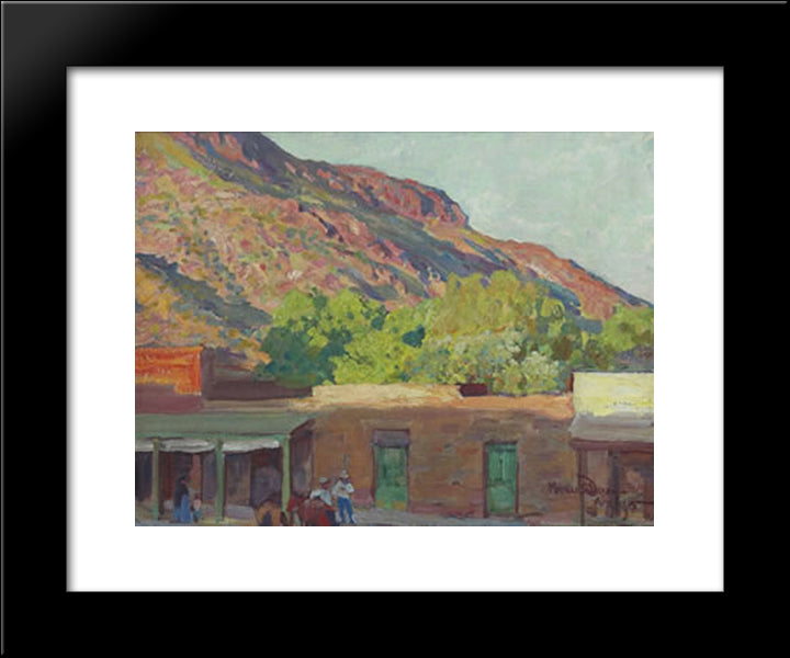 Adobe Town 20x24 Black Modern Wood Framed Art Print Poster by Maynard Dixon