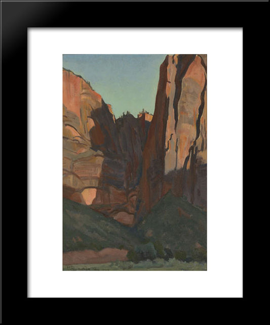 Notch In The Wall, Zion National Park, August 1933 20x24 Black Modern Wood Framed Art Print Poster by Maynard Dixon