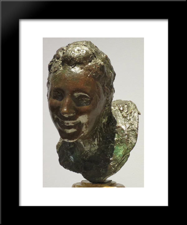 Little Laughing Woman 20x24 Black Modern Wood Framed Art Print Poster by Rosso, Medardo