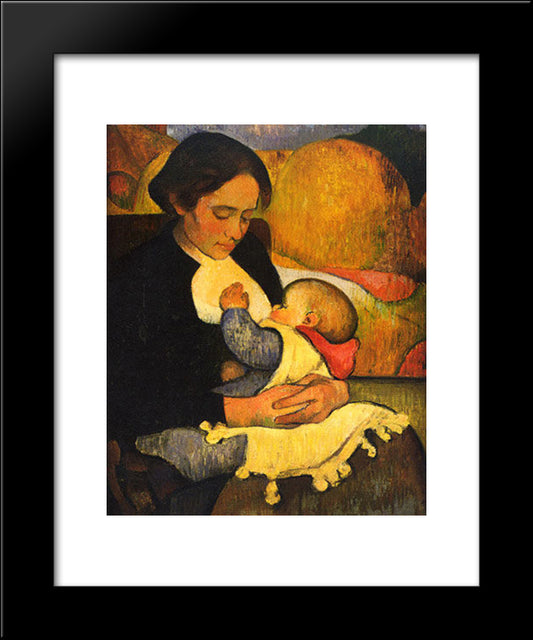 Maternity Mary Henry Breastfeeding 20x24 Black Modern Wood Framed Art Print Poster by Haan, Meijer de