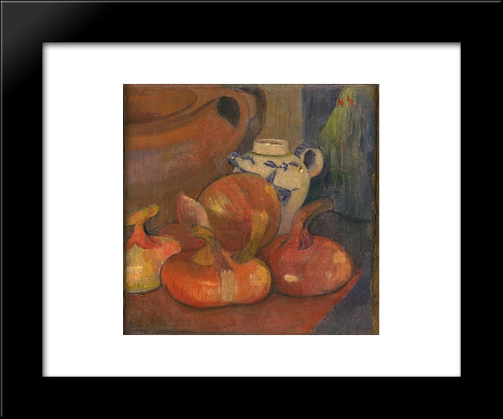 Nature Morte, Pichet Et Oignons 20x24 Black Modern Wood Framed Art Print Poster by Haan, Meijer de