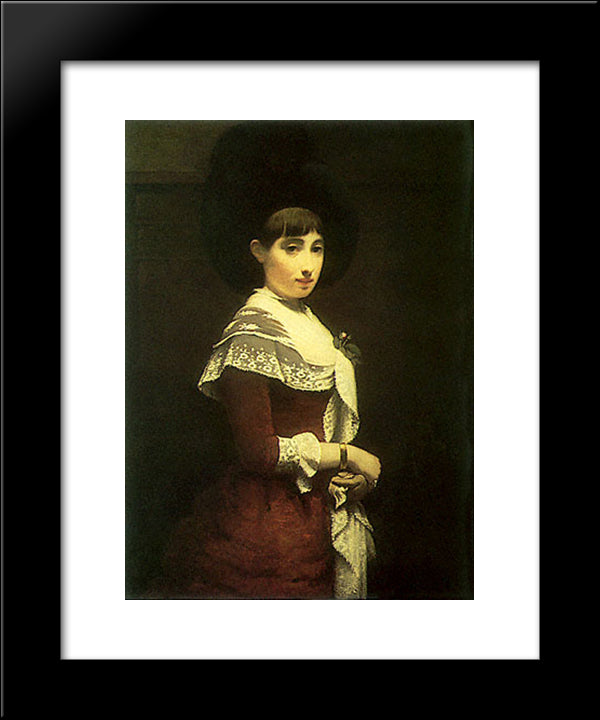 Portrait Of A Young Jewish Woman 20x24 Black Modern Wood Framed Art Print Poster by Haan, Meijer de