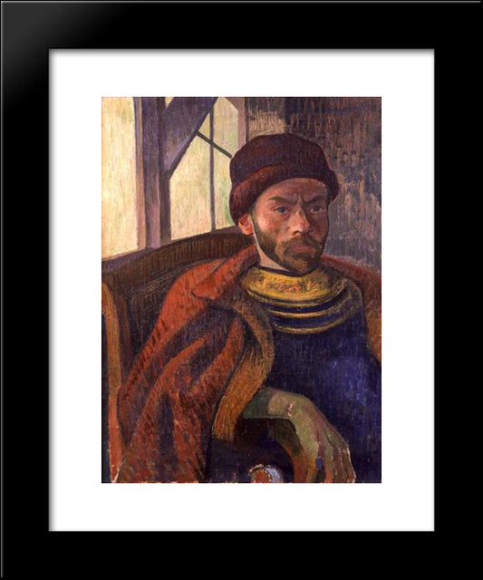 Self-Portrait In Breton Costume 20x24 Black Modern Wood Framed Art Print Poster by Haan, Meijer de