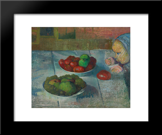 Still Life With A Profile Of Mimi 20x24 Black Modern Wood Framed Art Print Poster by Haan, Meijer de