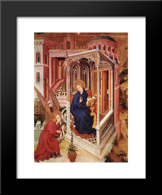 The Annunciation (From Altar Of Philip The Bold) 20x24 Black Modern Wood Framed Art Print Poster by Broederlam, Melchior