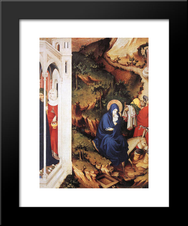 The Flight Into Egypt (From Altar Of Philip The Bold) 20x24 Black Modern Wood Framed Art Print Poster by Broederlam, Melchior