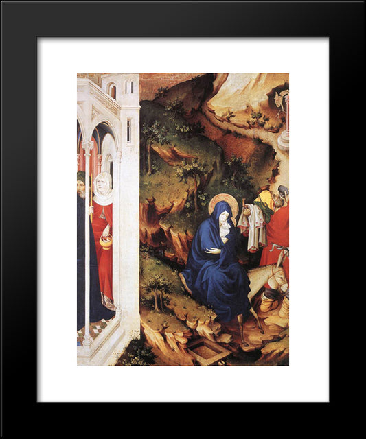 The Flight Into Egypt (From Altar Of Philip The Bold) 20x24 Black Modern Wood Framed Art Print Poster by Broederlam, Melchior