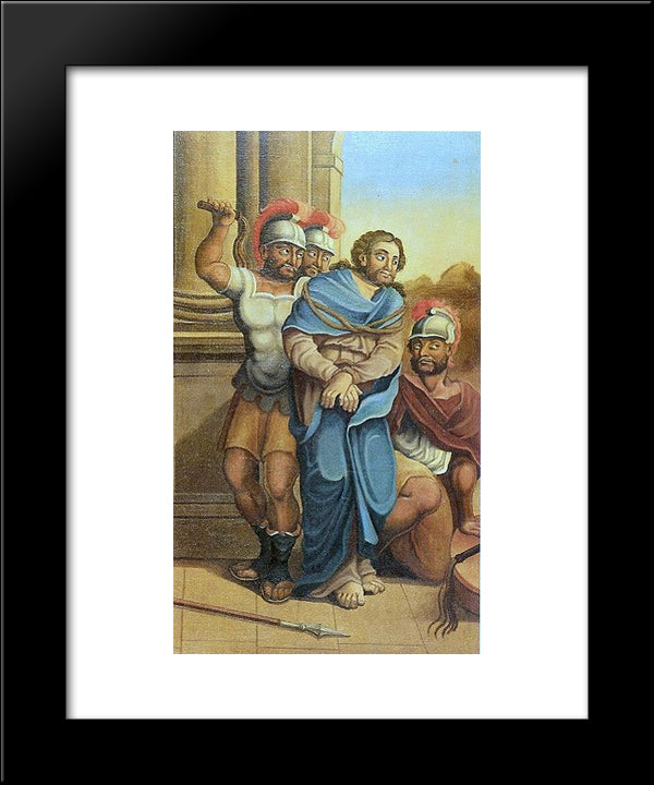 A Flagelaco De Cristo 20x24 Black Modern Wood Framed Art Print Poster by Ataide, Mestre