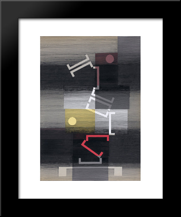 Calme Et Capricieux 20x24 Black Modern Wood Framed Art Print Poster by Seuphor, Michel