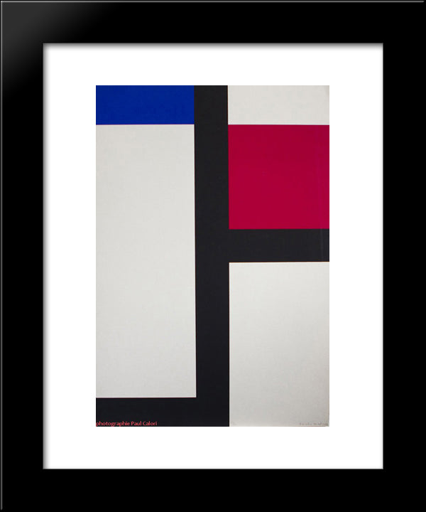 Composition Ii 20x24 Black Modern Wood Framed Art Print Poster by Seuphor, Michel