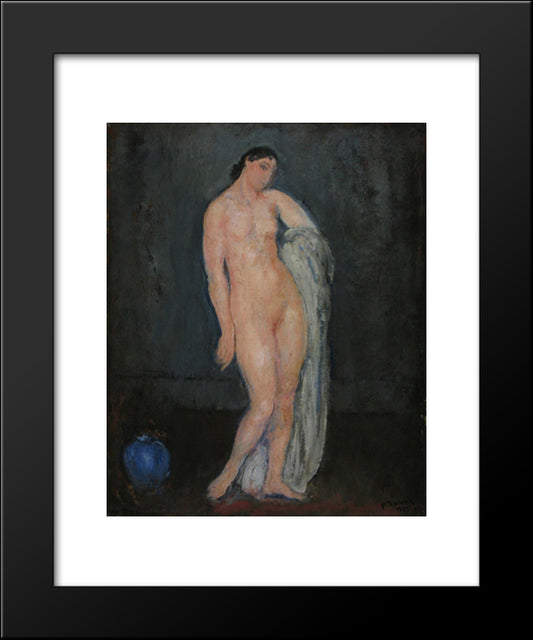 Nude With Blue Vase 20x24 Black Modern Wood Framed Art Print Poster by Simonidy, Michel