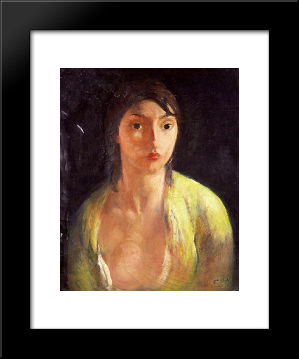 Portrait Of A Woman 20x24 Black Modern Wood Framed Art Print Poster by Simonidy, Michel