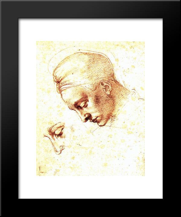 Head 20x24 Black Modern Wood Framed Art Print Poster by Michelangelo