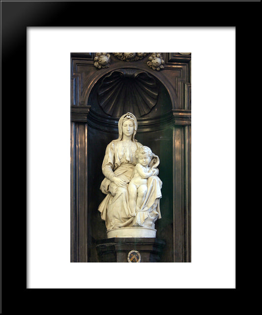 Madonna And Child 20x24 Black Modern Wood Framed Art Print Poster by Michelangelo