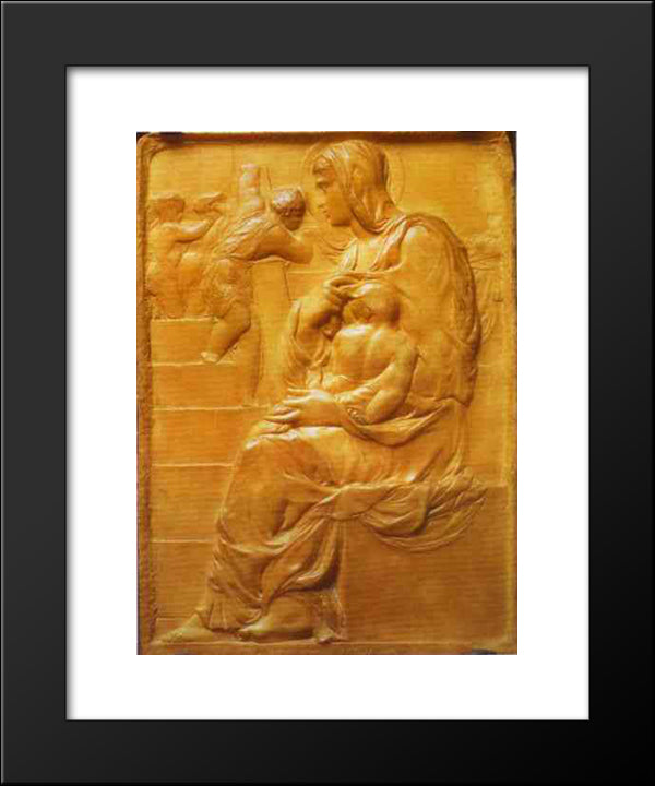 Madonna Of The Stairs 20x24 Black Modern Wood Framed Art Print Poster by Michelangelo