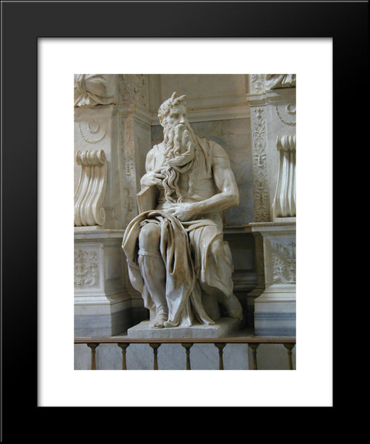 Moses 20x24 Black Modern Wood Framed Art Print Poster by Michelangelo