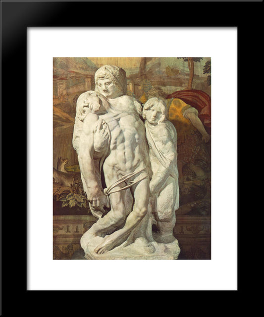 Palestrina Pieta 20x24 Black Modern Wood Framed Art Print Poster by Michelangelo