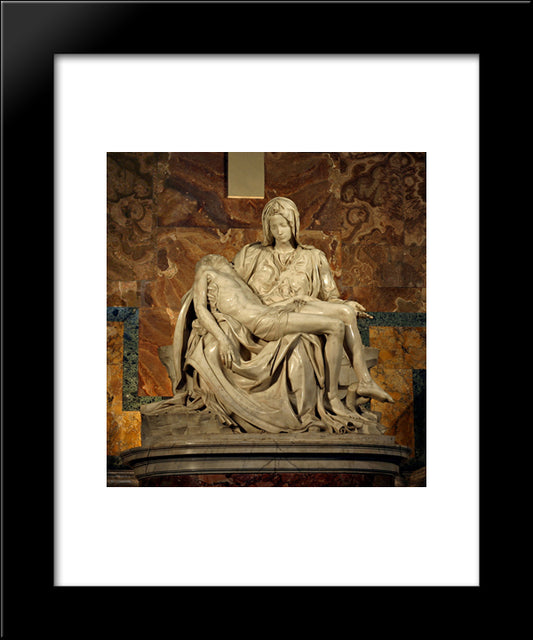 Pieta 20x24 Black Modern Wood Framed Art Print Poster by Michelangelo