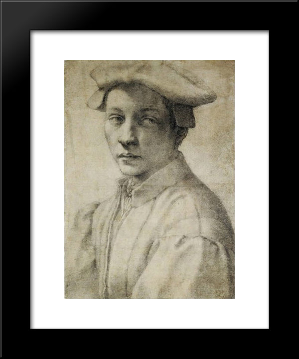 Portrait Of Andrea Quaratesi 20x24 Black Modern Wood Framed Art Print Poster by Michelangelo