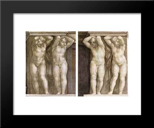 Putti 20x24 Black Modern Wood Framed Art Print Poster by Michelangelo