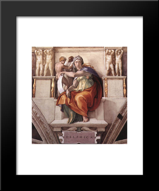 Sistine Chapel Ceiling The Delphic Sibyl 20x24 Black Modern Wood Framed Art Print Poster by Michelangelo