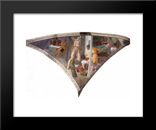 Sistine Chapel Ceiling The Punishment Of Haman 20x24 Black Modern Wood Framed Art Print Poster by Michelangelo
