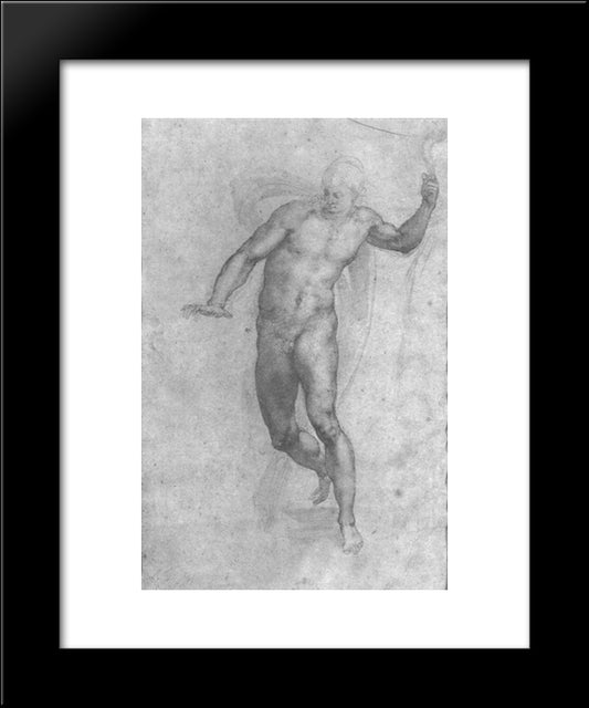 Study For A Risen Christ 20x24 Black Modern Wood Framed Art Print Poster by Michelangelo