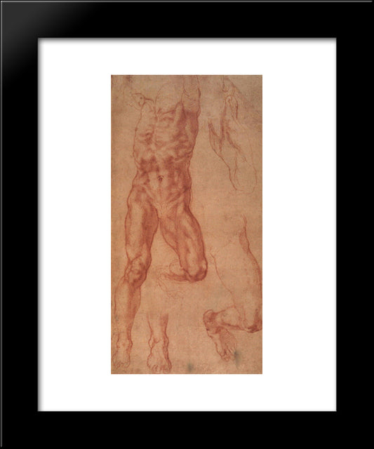 Study For Haman 20x24 Black Modern Wood Framed Art Print Poster by Michelangelo