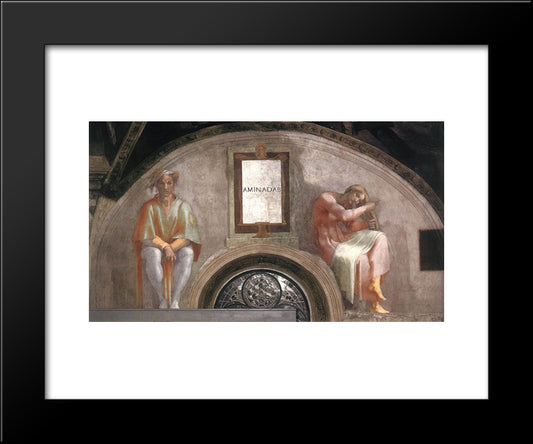 The Ancestors Of Christ Amminadab 20x24 Black Modern Wood Framed Art Print Poster by Michelangelo