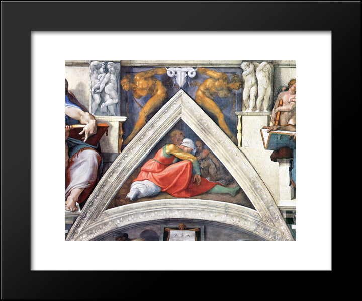 The Ancestors Of Christ Asa 20x24 Black Modern Wood Framed Art Print Poster by Michelangelo