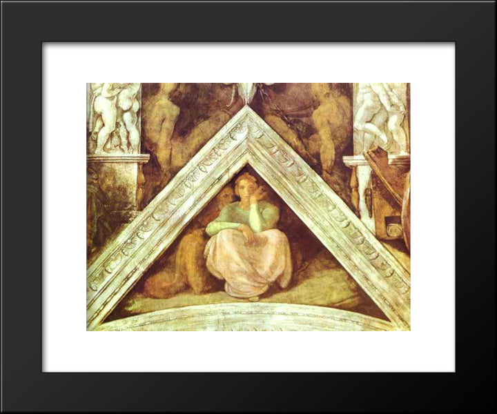 The Ancestors Of Christ Jesse 20x24 Black Modern Wood Framed Art Print Poster by Michelangelo