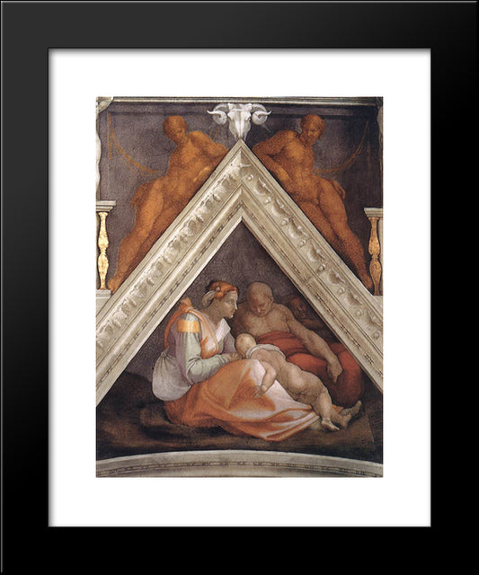 The Ancestors Of Christ Zerubbabel 20x24 Black Modern Wood Framed Art Print Poster by Michelangelo