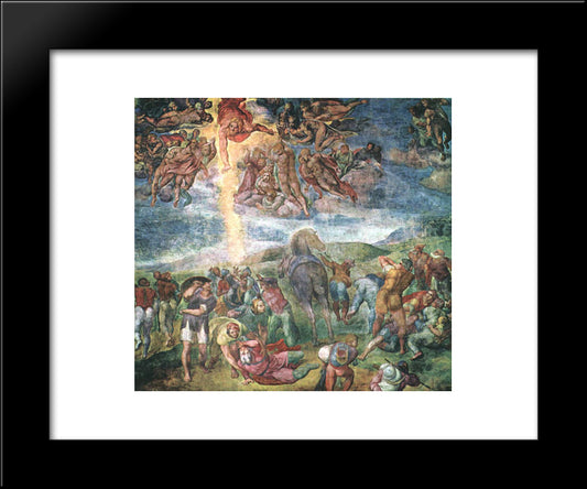 The Conversion Of Saul 20x24 Black Modern Wood Framed Art Print Poster by Michelangelo