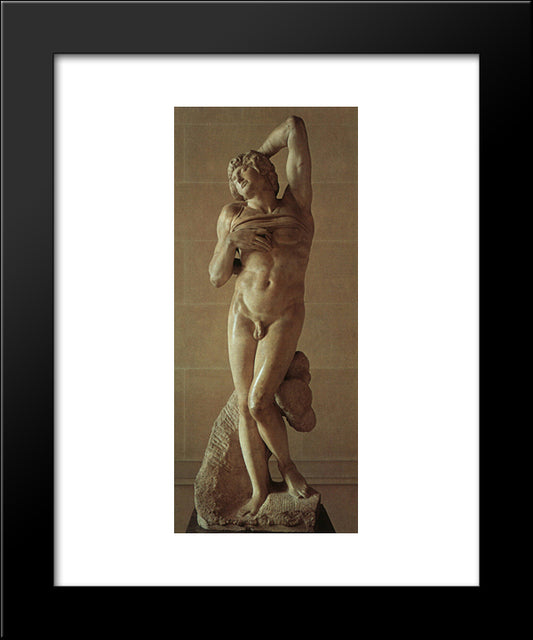 The Dying Slave 20x24 Black Modern Wood Framed Art Print Poster by Michelangelo