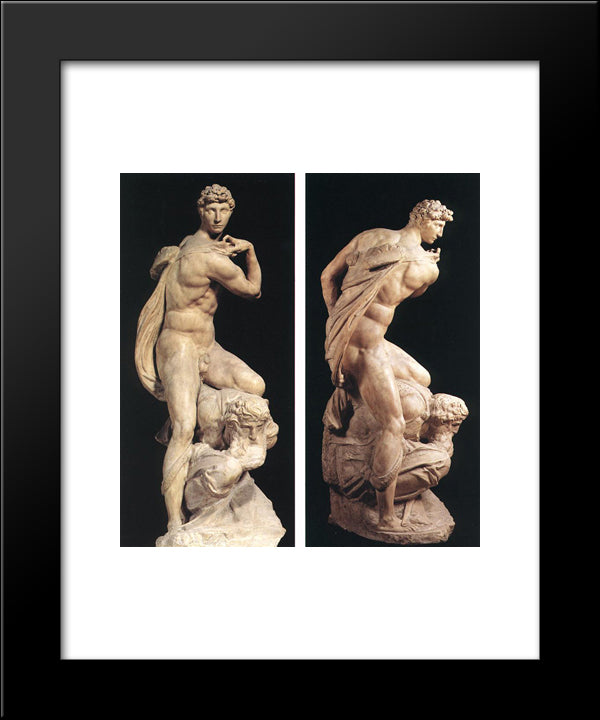 The Genius Of Victory 20x24 Black Modern Wood Framed Art Print Poster by Michelangelo