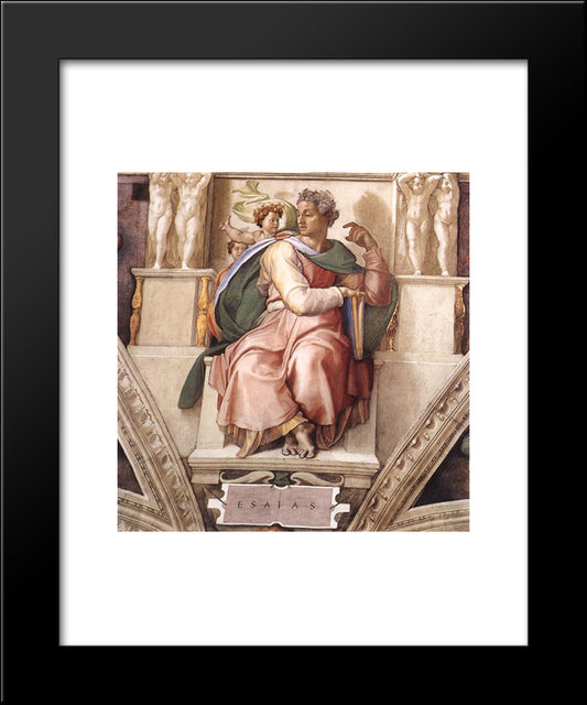 The Prophet Isaiah 20x24 Black Modern Wood Framed Art Print Poster by Michelangelo