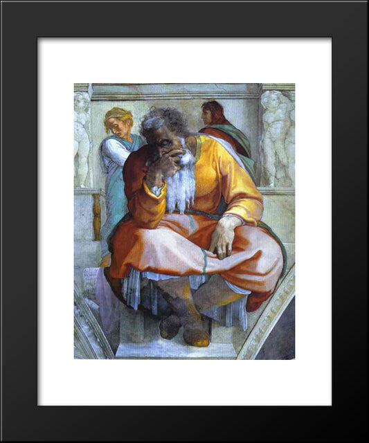 The Prophet Jeremiah 20x24 Black Modern Wood Framed Art Print Poster by Michelangelo