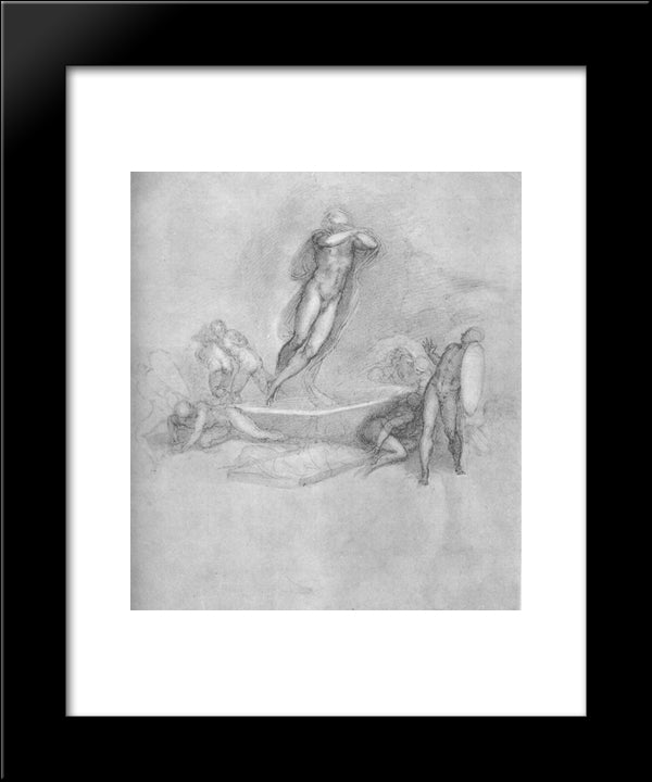 The Resurrection Of Christ 20x24 Black Modern Wood Framed Art Print Poster by Michelangelo