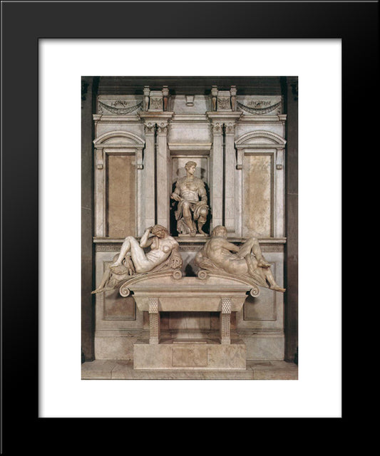 Tomb Of Giuliano De Medici 20x24 Black Modern Wood Framed Art Print Poster by Michelangelo