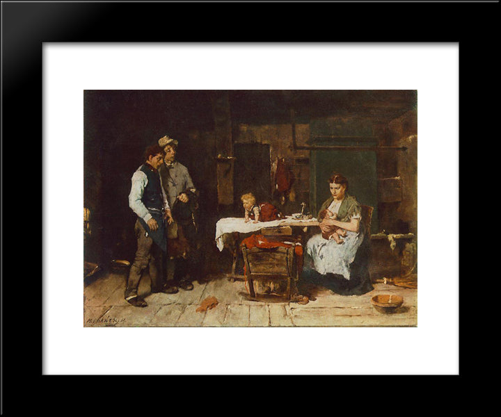 Biboulous Husband 20x24 Black Modern Wood Framed Art Print Poster by Munkacsy, Mihaly