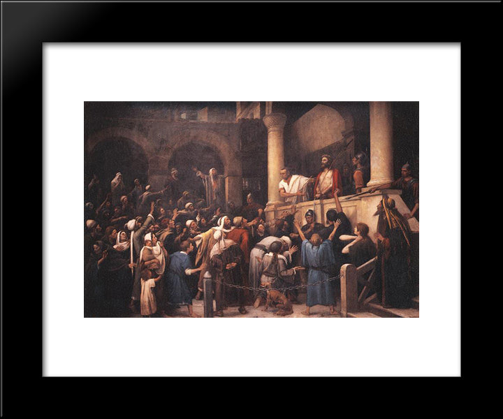 Ecce Homo! 20x24 Black Modern Wood Framed Art Print Poster by Munkacsy, Mihaly